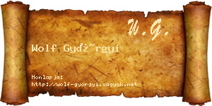 Wolf Györgyi névjegykártya
